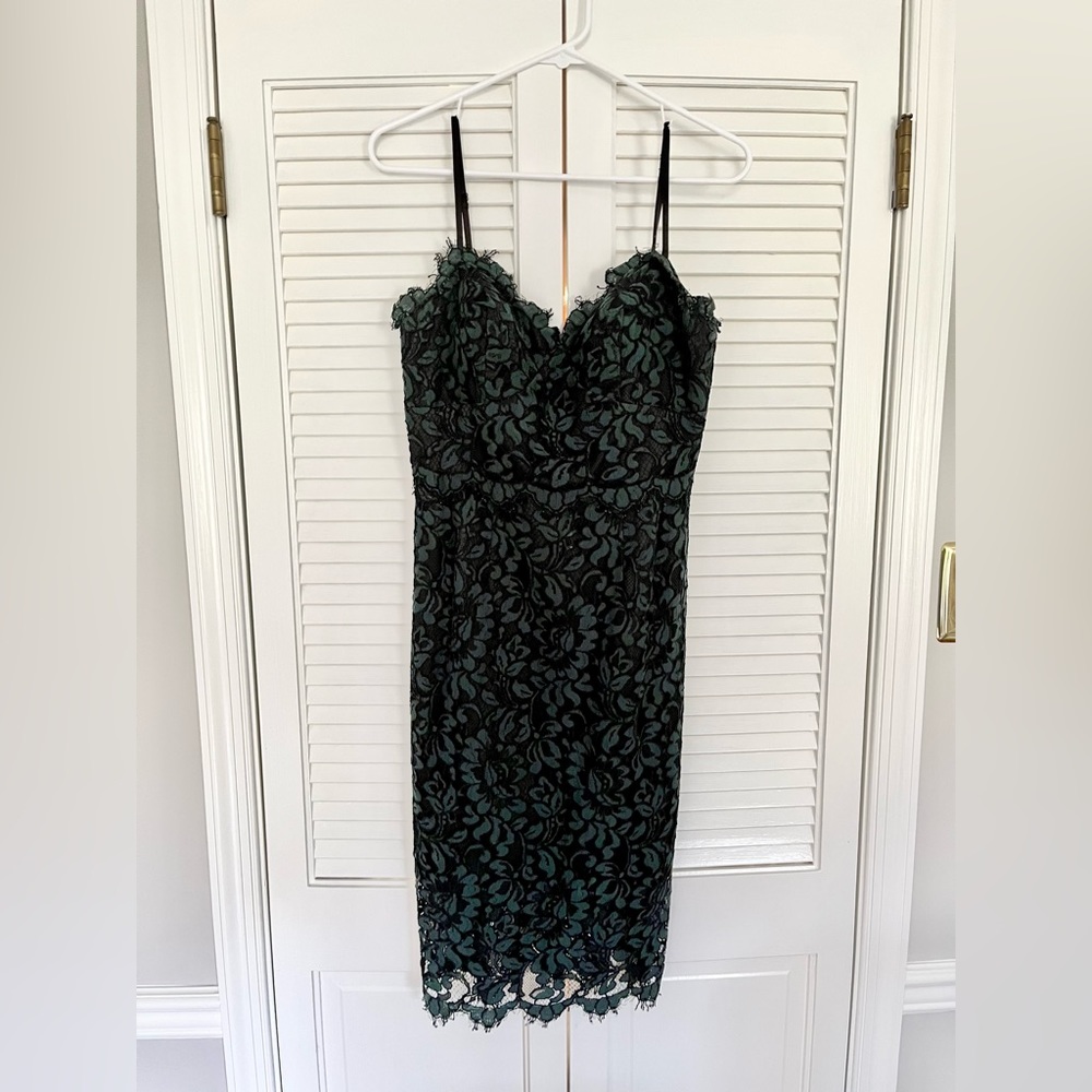 Eliza J green and black lace dress